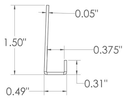 Picture of ALUMINUM J-MOLDING 144" (12')