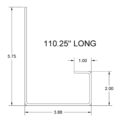Picture of REAR CORNER POST MULTIVANS STAINLESS 110.25"