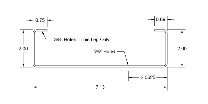 Picture of STAINLESS REAR HEADER WHEN NO REAR CORNER CAPS ARE USED FOR 96" & 102" WIDE BODY