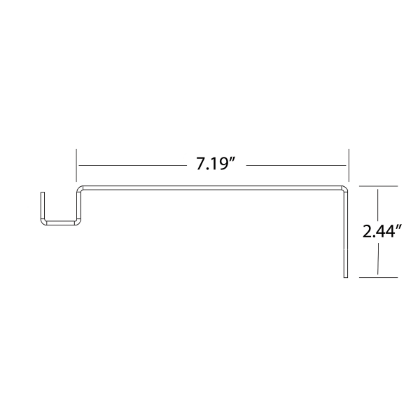 Picture of STAINLESS REAR RAIN GUTTER WHEN NO REAR CORNER CAPS ARE USED FOR 102" WIDE BODY
