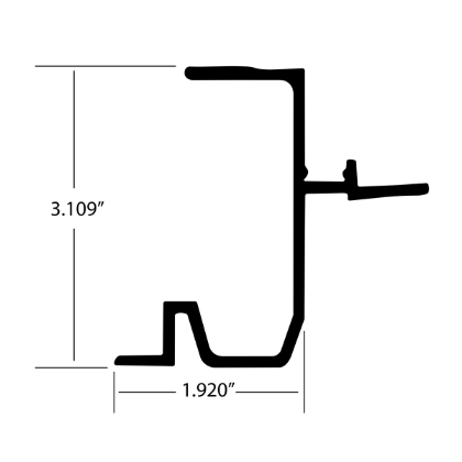 Picture of TOP RAIL SUPREME #IA-8092 ALUM BODY INSIDE WIRE GROOVE UPPER OF 2 PIECE RAIL