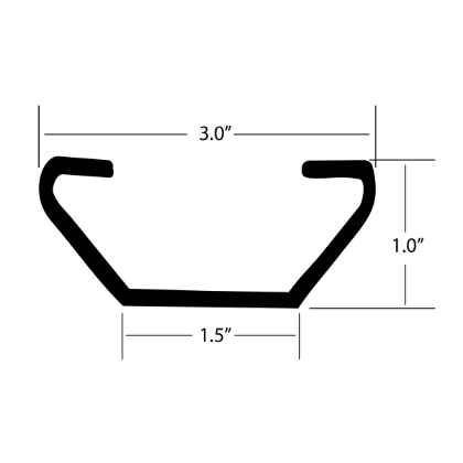 Picture of UTILIMASTER - M102-16-00012 - 16GA X 1" X 92-1/2" ANTI-SNAG ROOF BOW W/ ONE HOLE (FOR 96" WIDE BODY) PART # 1