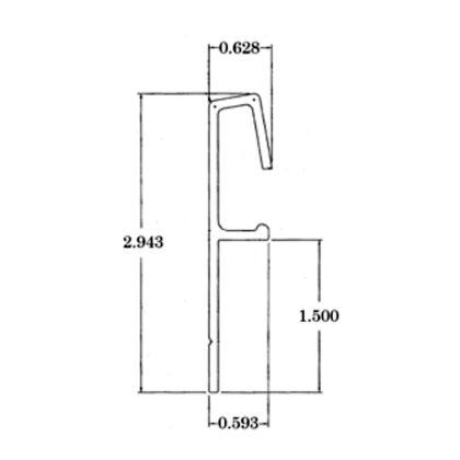 Picture of US TRUCK BODY TOP RAIL USED ON ALUM BODIES ONLY AS LOWER RAIL 0F 2 PIECE TOP RAI