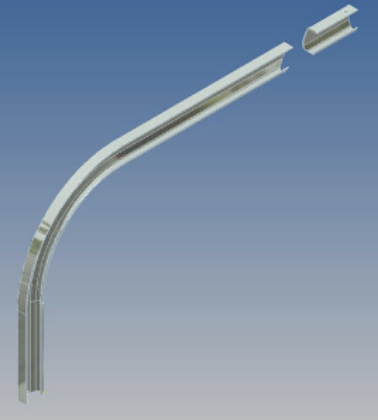 Picture of WHITING 2" X 130" HORIZONTAL DOOR TRACK W/ 6" RADIUS (LEFT HAND/ROADSIDE)