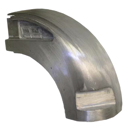 Picture of AMERICAN COMMERCIAL/READING/TRG CAST ALUMINUM POLISHED CORNER CAP (RIGHT FRONT) - OEM # EE00539 OR 102 AMERICAN CARGO