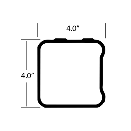 Picture of 4" X 4" X 94" REAR ICC BUMPER TUBE (POOCHED 18"-36"-18") (OLD FP # SB/BINTB-0273)