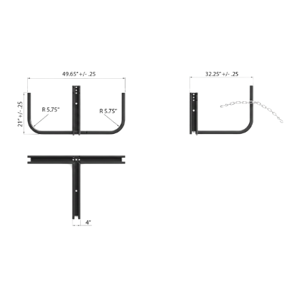 Picture of TIRE CARRIER H.D. 12GA FORMED STEEL - HOLDS UP TO 11.00 X 22" TIRE